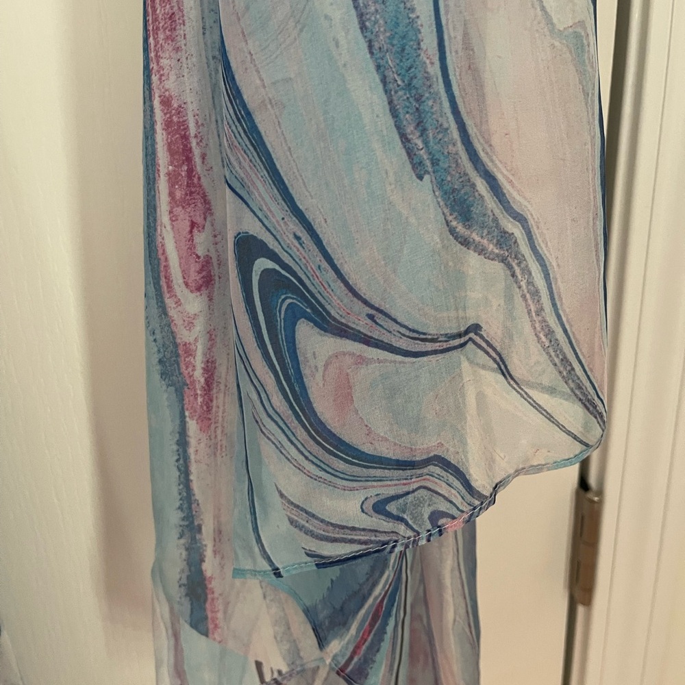 Nordstrom Blue Marble Magic Silk Scarf - Picture 12 of 12